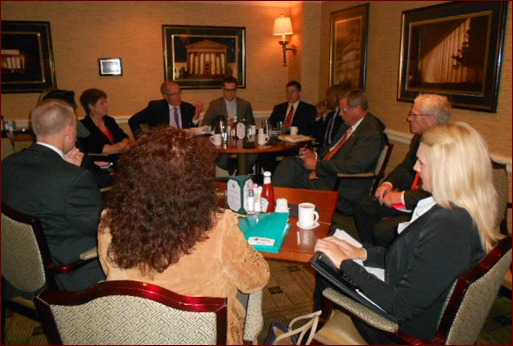 Congressman Tom Latham meets with a small group of MCAA members at the Capitol Hill Club