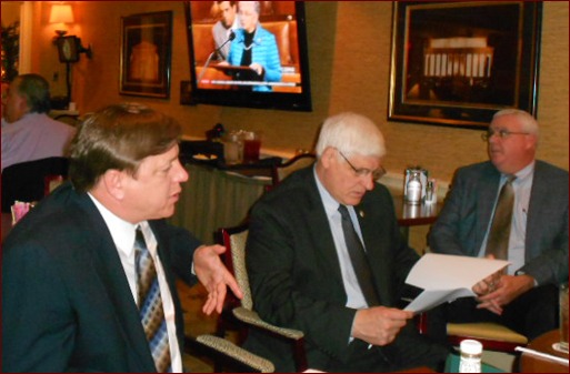 Damian Lang speaks with Rep. Bob Gibbs of Ohio. Also pictured right is John Smith.