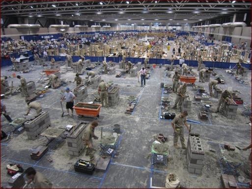 Masonry competitors (shown in the foreground) were part of more than 5,000 students who competed in 94 different career trade, technical and leadership fields.