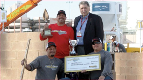 2012 Fastest Trowel on the Block, First Place - Mike Canez III