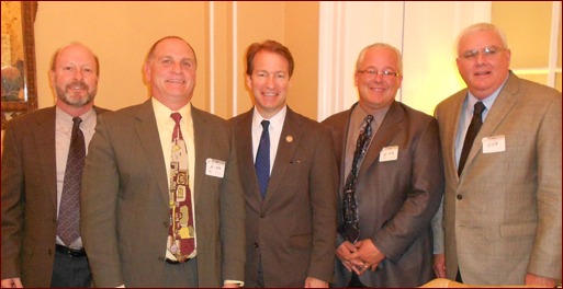 Shown are Steve Hunt, Jim O'Connor, Chief Deputy Whip Peter Roskam, Jeff Buczkiewicz and John Smith.