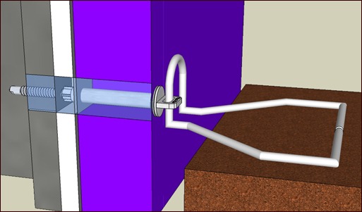 Barrel Screw type for transfer of loads back to structure