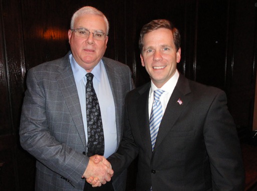 Shown are MCAA Chairman John Smith (left) with Former Congressman Bob Dold at the MAC PAC reception.